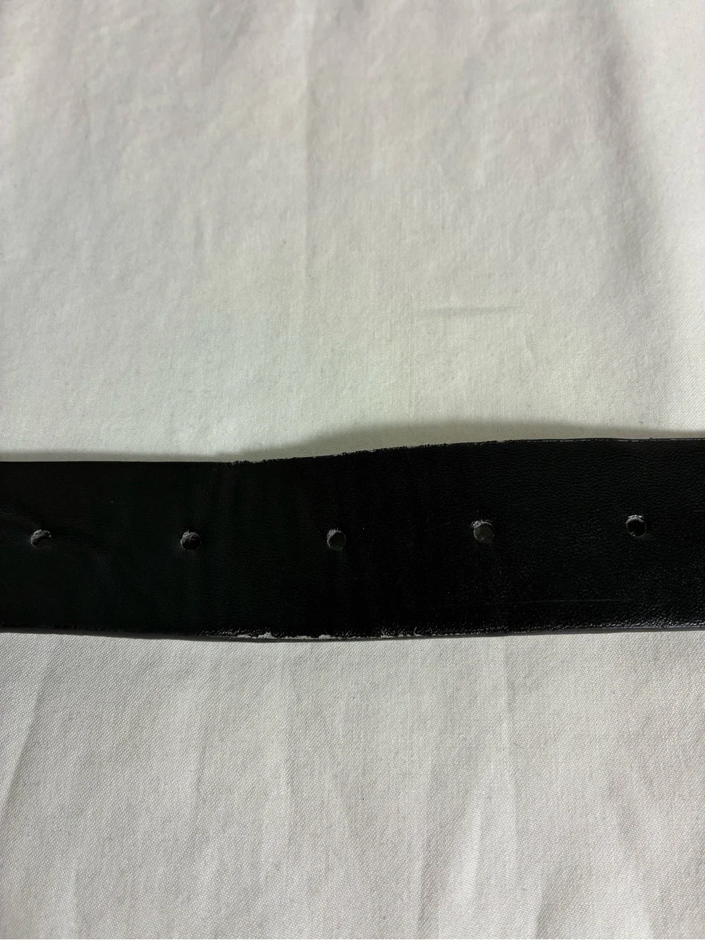 Plus size Womens belt 46” Black faux Leather Gold Twisted Circle Buckle